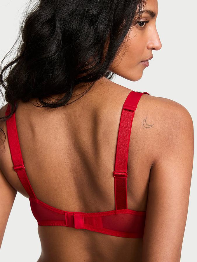 Bombshell Add-2-Cups Shine Strap Rose Lace Push-Up Bra