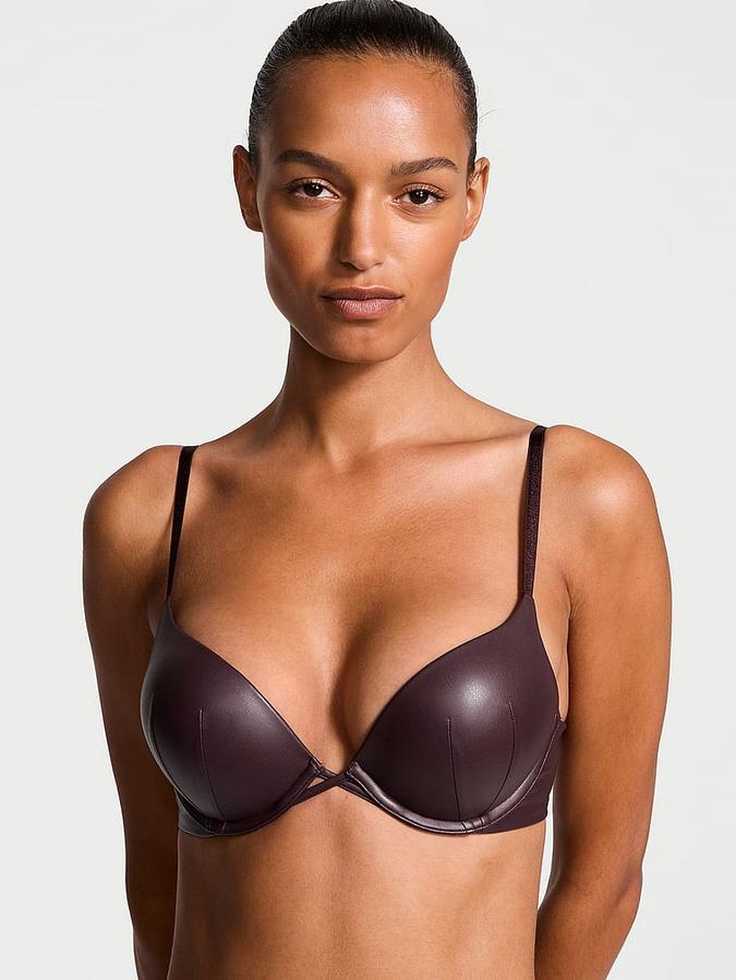 Bombshell Add-2-Cups Faux Leather Push-Up Bra image number 0