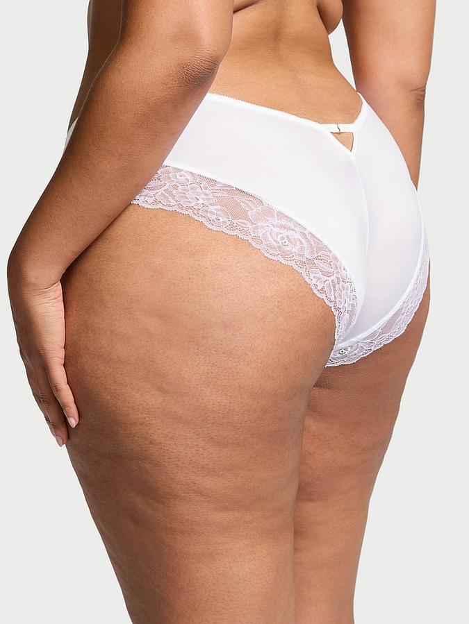 Rose Lace-Trim High-Leg Cheeky Panty
