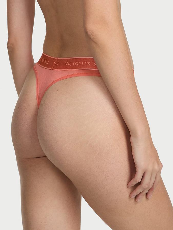 Logo Cotton Thong Panty image number 1
