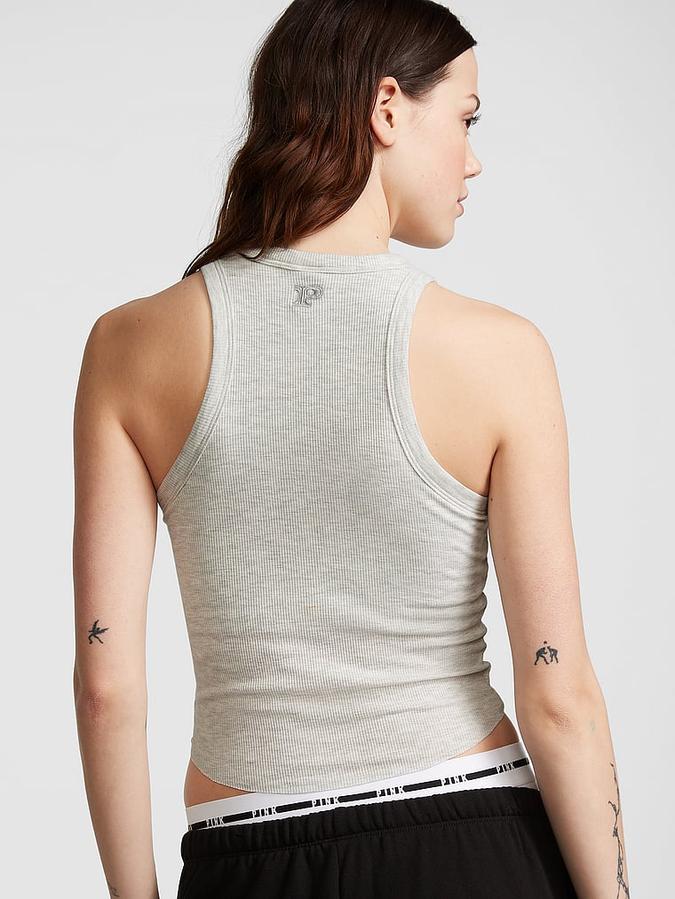 High-Neck Ribbed Tank image number 1