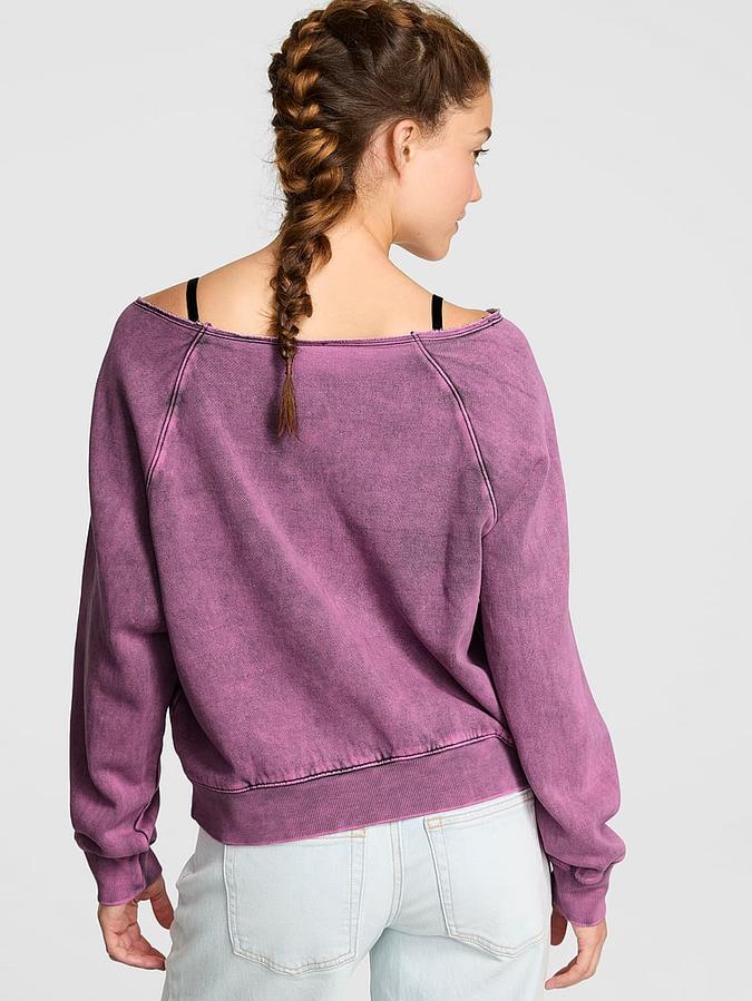 Ivy Fleece Off-The-Shoulder Sweatshirt