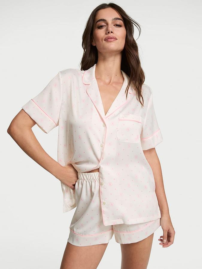 Glazed Satin Short Pajama Set image number 0