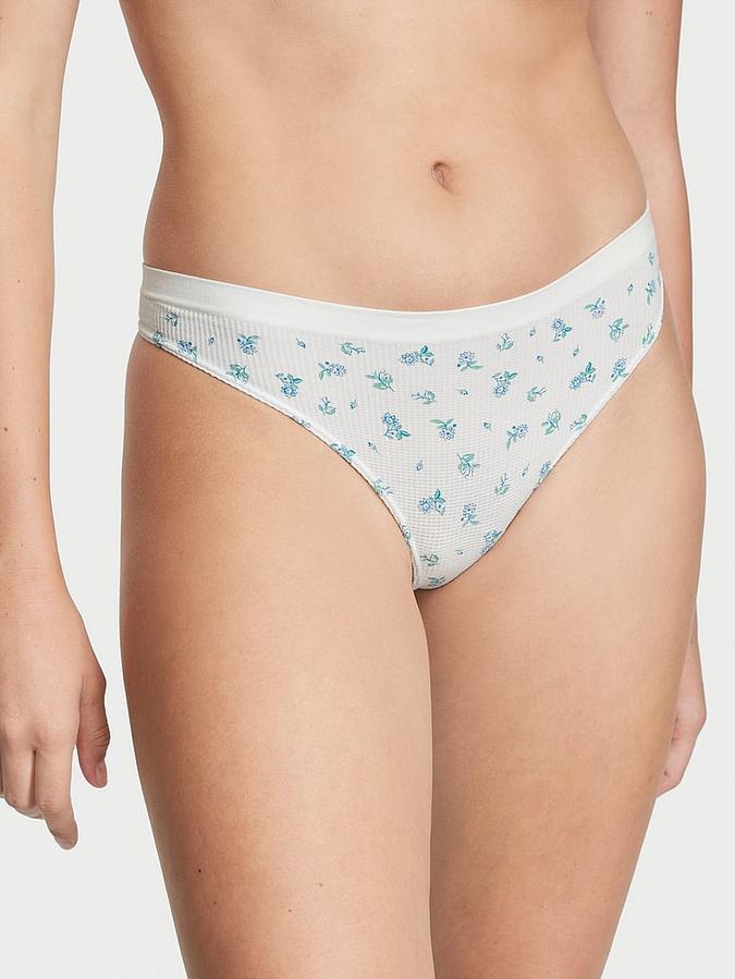 Seamless Waffle Thong Panty image number 0