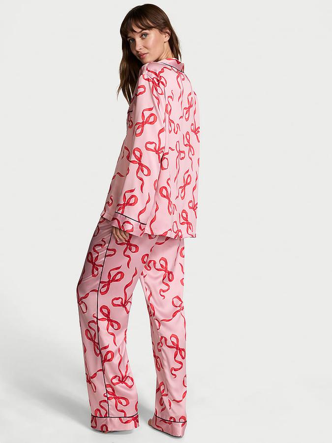 Glazed Satin Long Pajama Set image number 1