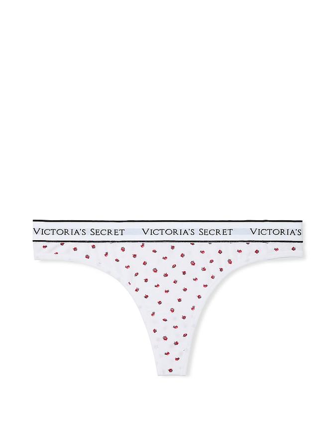 Logo Cotton Thong Panty