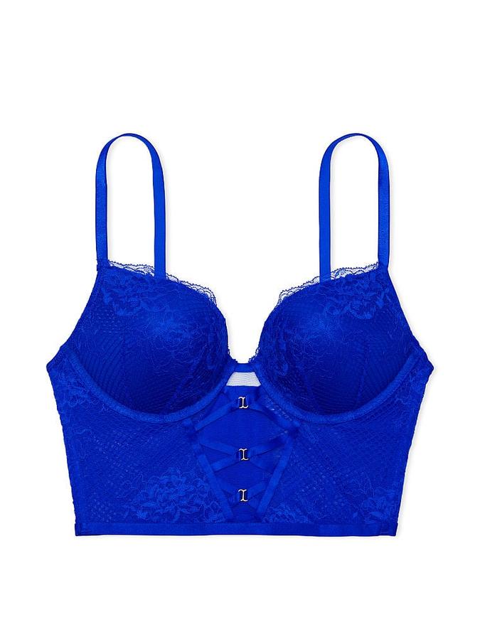 Bombshell Strappy Fishnet Lace Push-Up Corset Top image number 2