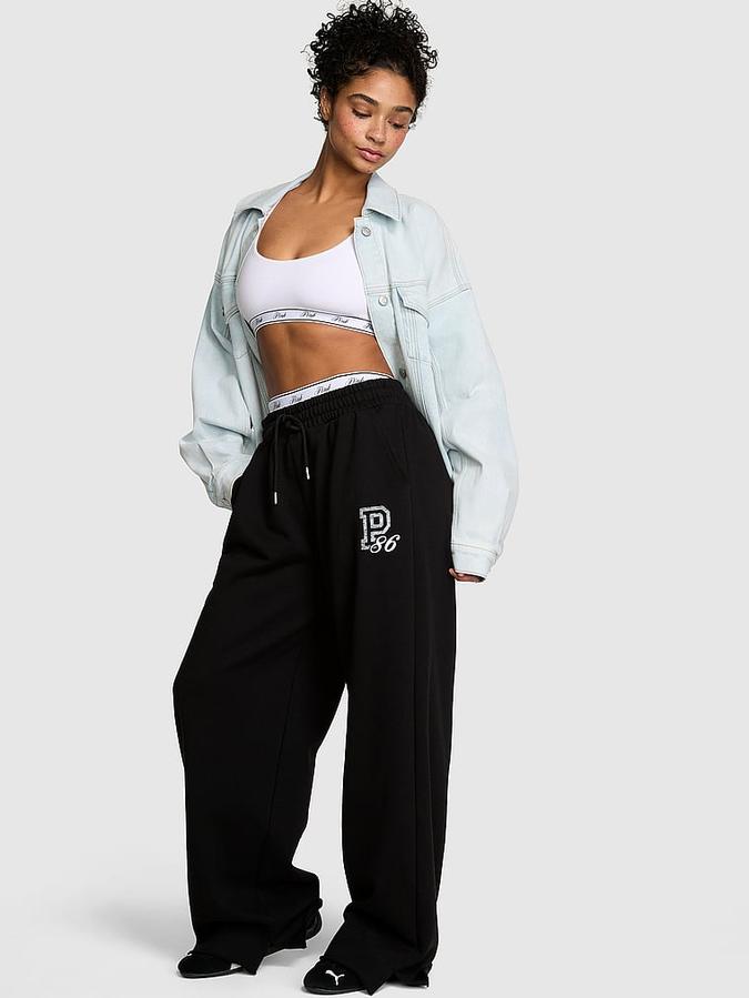 Campus Fleece&trade; Wide-Leg Split-Hem Sweatpants