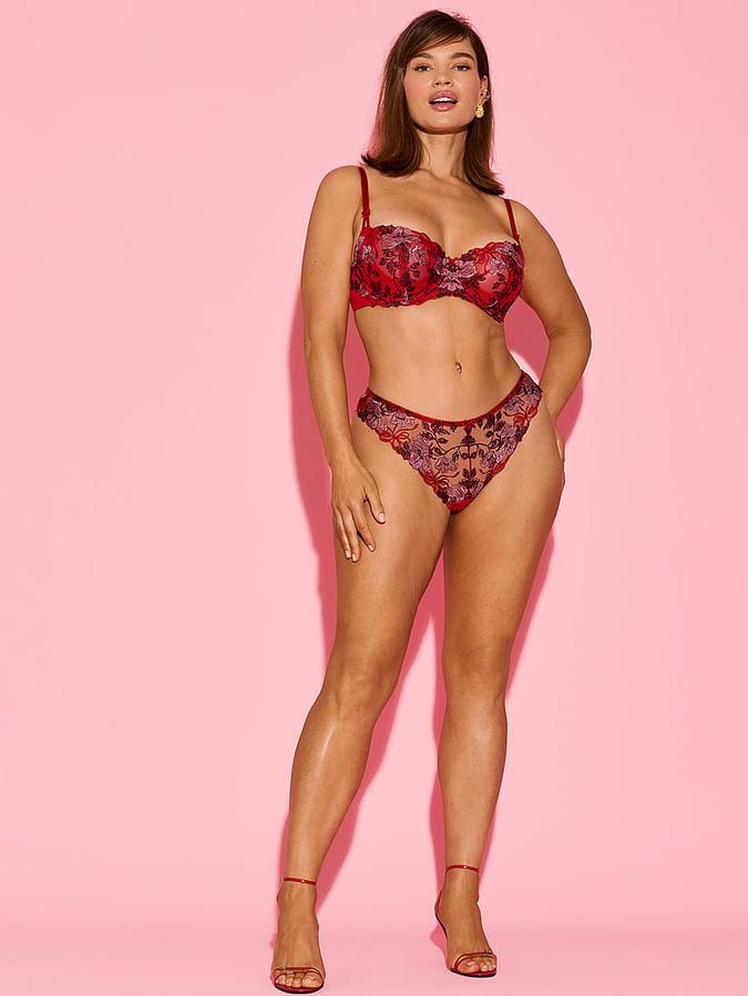 Wicked Beautiful Bows Embroidery Unlined Balconette Bra image number 2