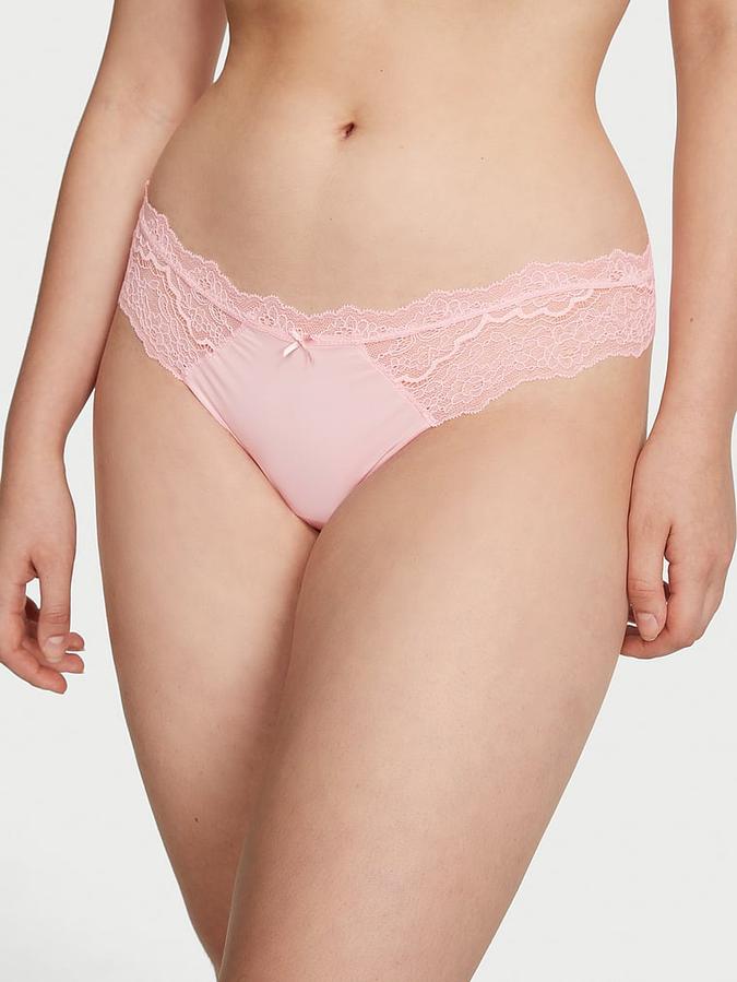 Lace Trim Thong Panty