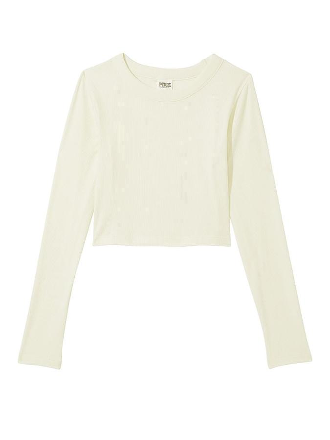 Rib Long-Sleeve Crop Top image number 2