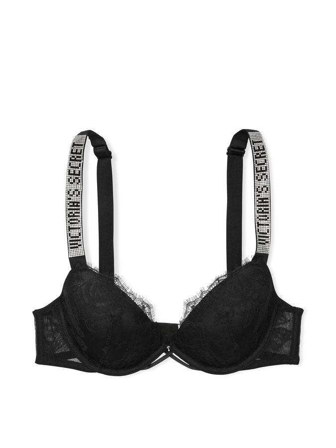 Shine Strap Rose Lace Lightly Lined Low-Cut Demi Bra image number 2