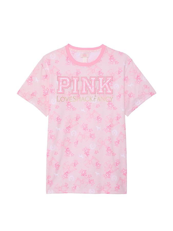 PINK x LoveShackFancy Campus Cotton Tee image number 2
