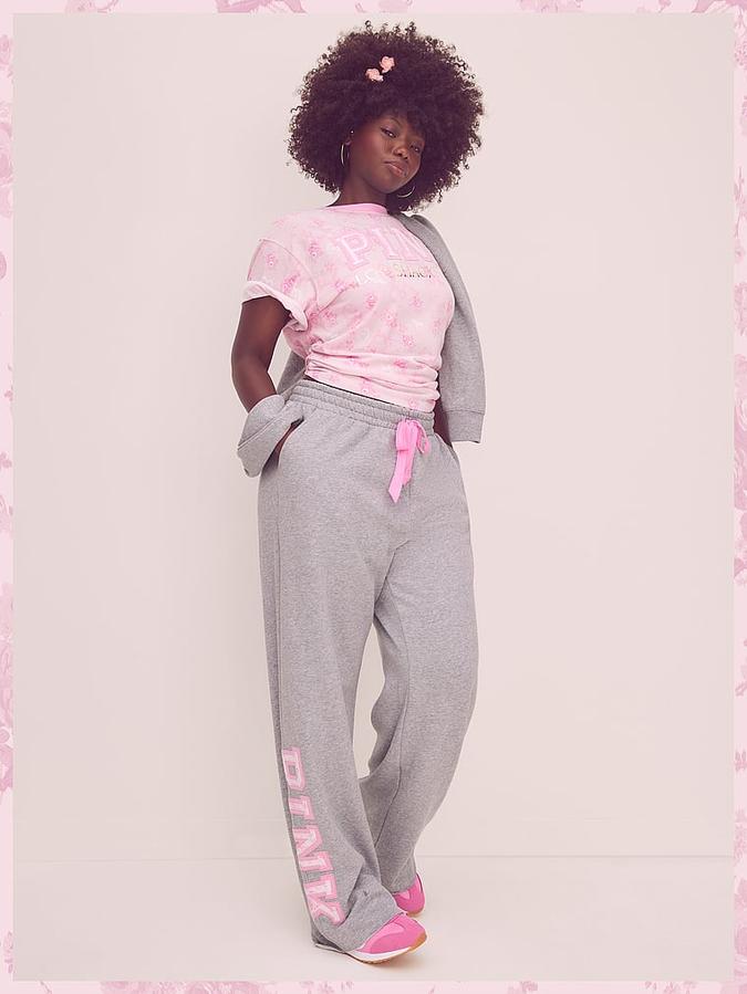 PINK x LoveShackFancy Wide-Leg Sweatpants image number 4