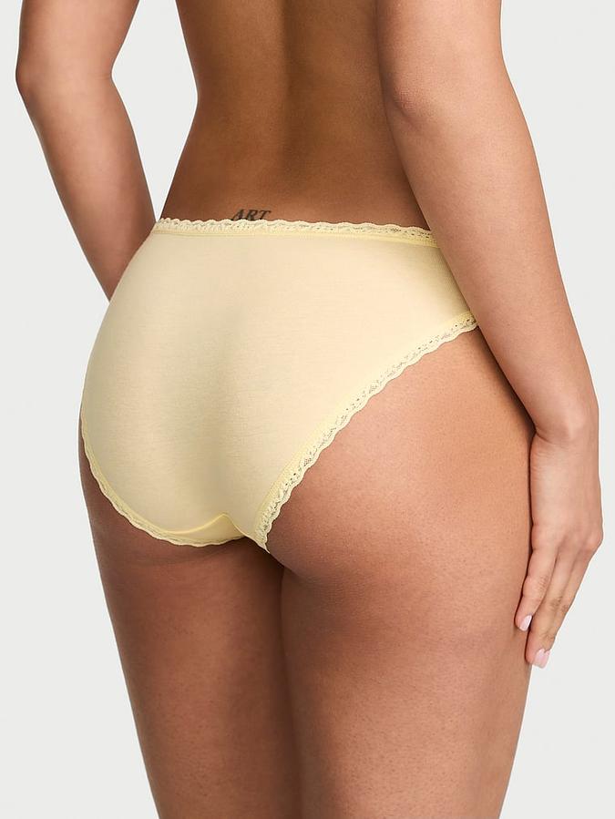 Cotton Lace-Waist Bikini Panty