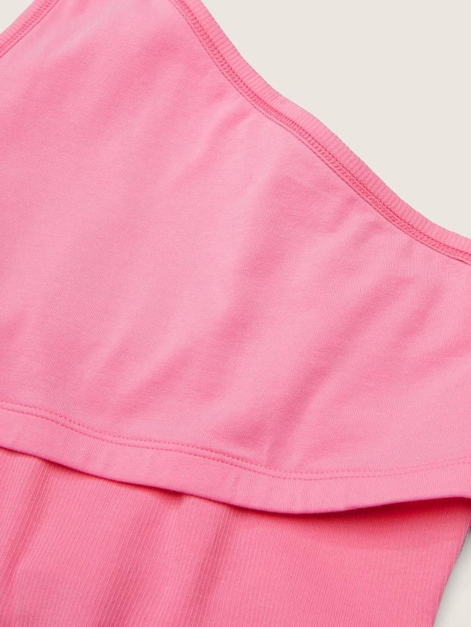 Rib One-Shoulder Crop Tank Top image number 3