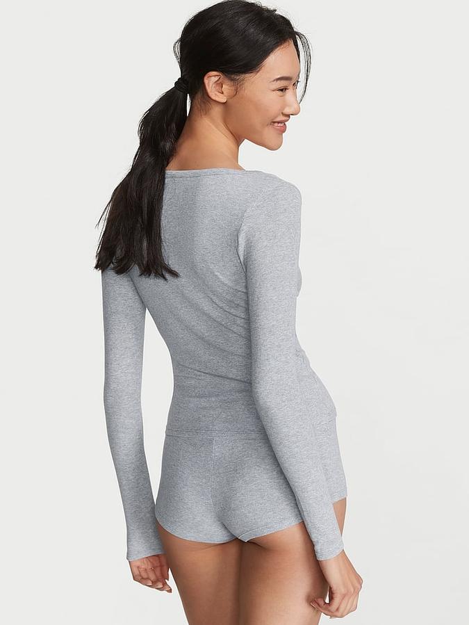 Ribbed Modal Henley Short Set image number 1