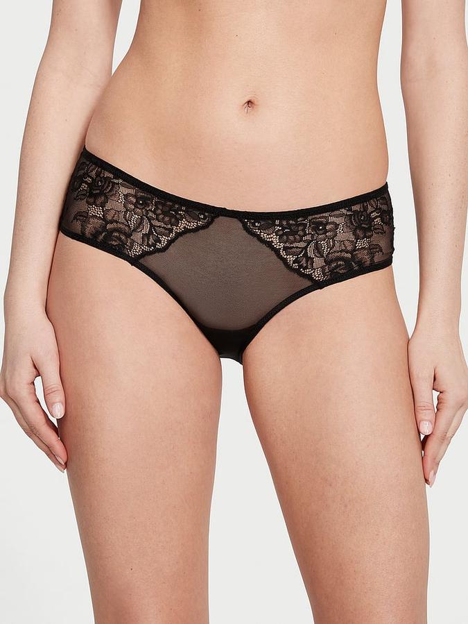 Rose Lace & Grommet Open-Back Cheeky Panty