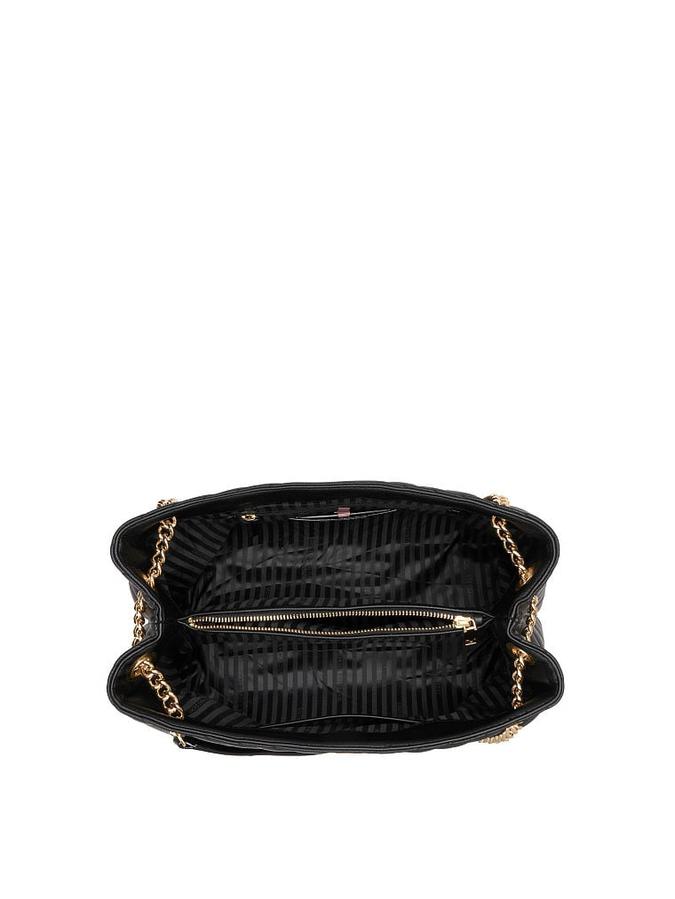 The Victoria Chain Shoulder Tote Bag Black image number 3