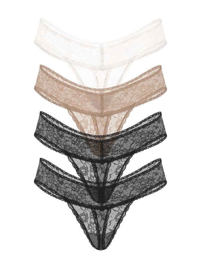 4-Pack Lace Thong Panties