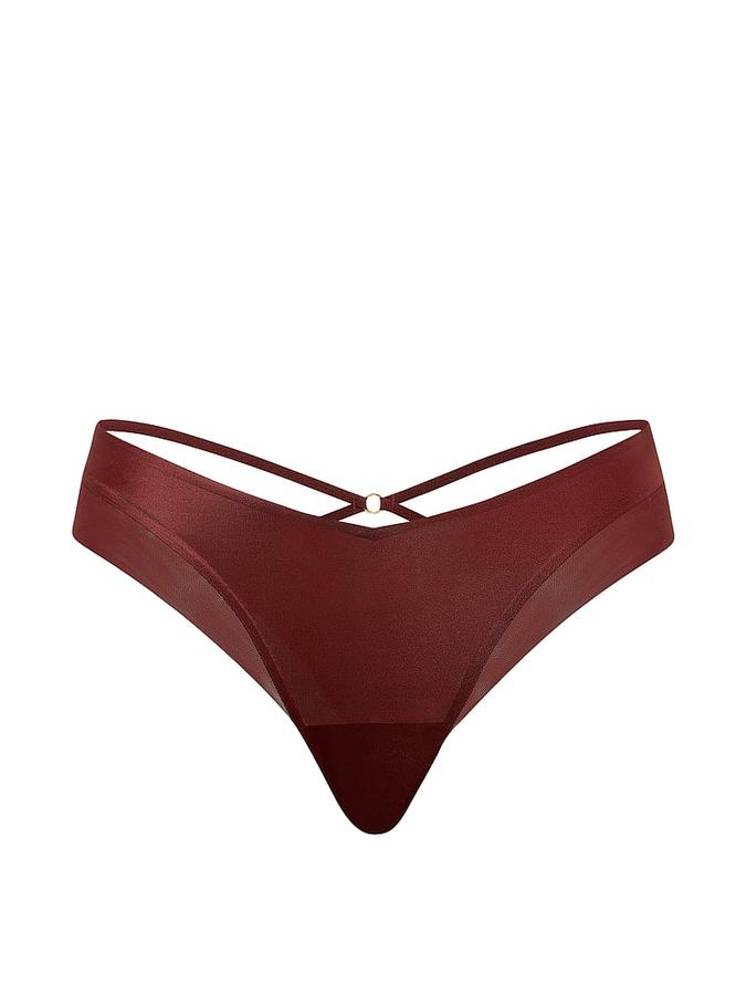 Sheer Reveal Mesh-Trim Strappy-Back Cheeky Panty image number 2