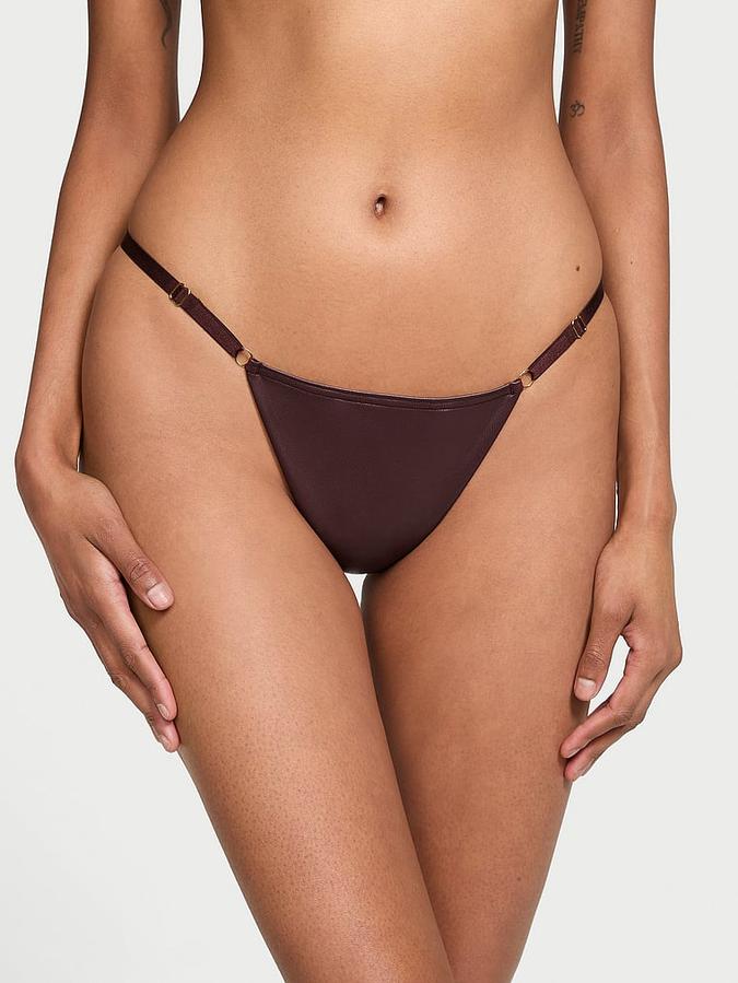 Faux Leather Adjustable V-String Panty image number 0
