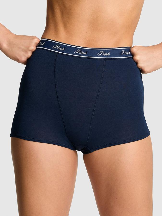 Logo Cotton High-Waist Boyshort Panty
