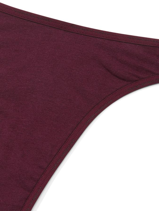 Mini Logo Cotton High-Leg Scoop Thong Panty image number 2