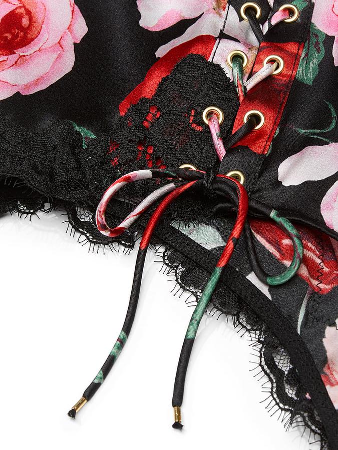 Atelier Victoria's Secret Satin Lace-Trim High-Waist Brief Panty image number 3