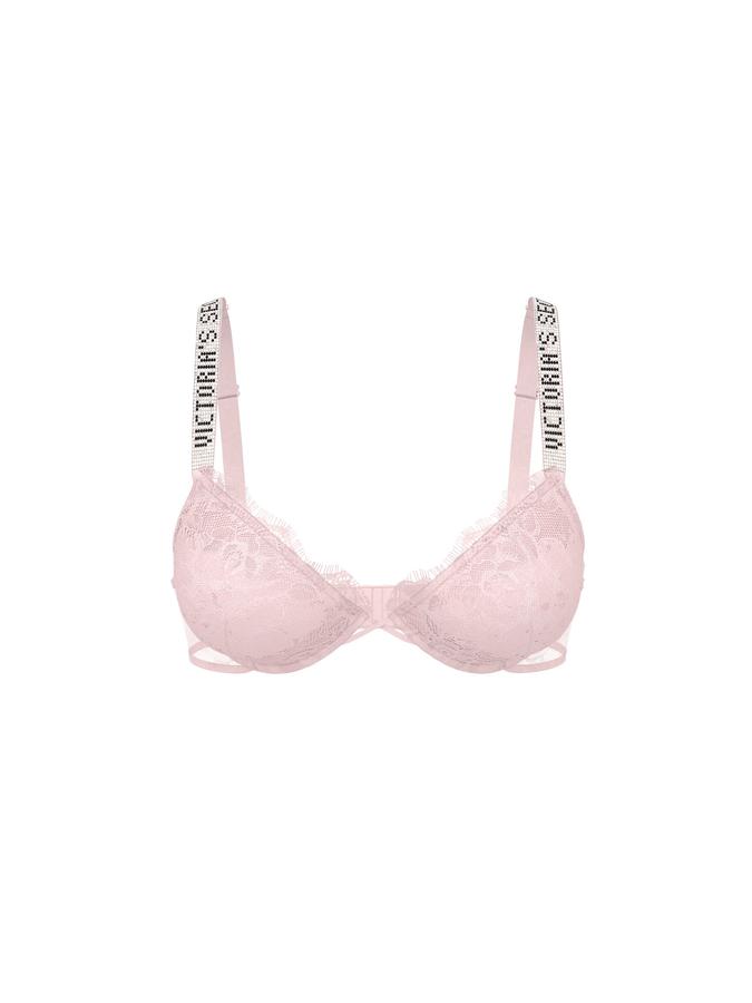 Shine Strap Rose Lace Lightly Lined Low-Cut Demi Bra image number 0