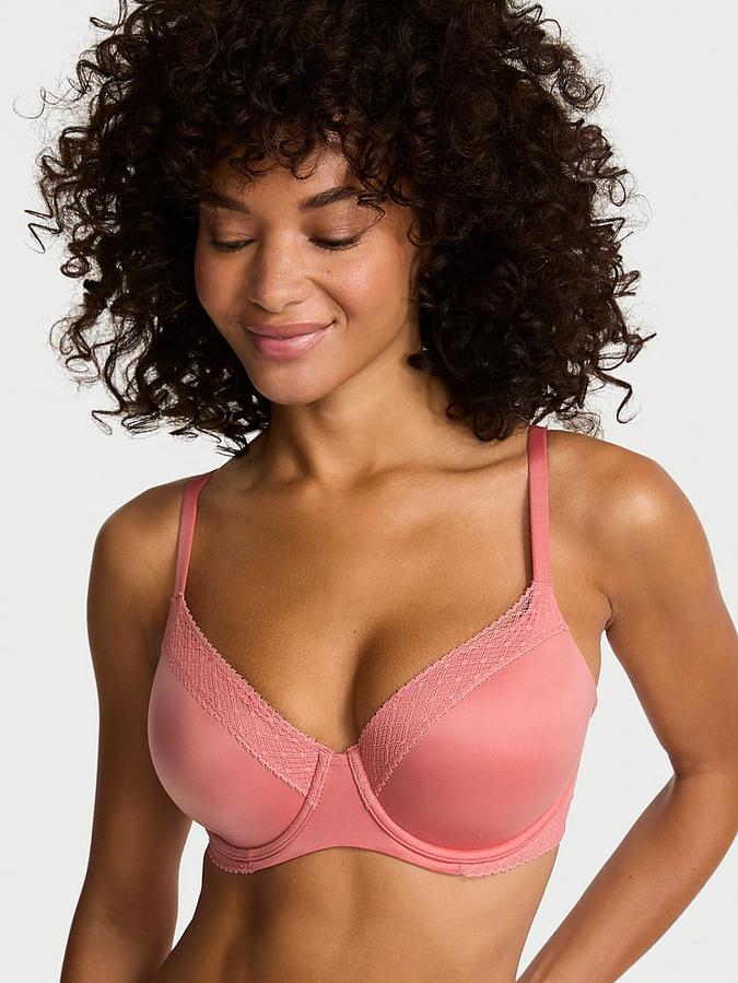 Lace-Trim Lightly Lined Demi Bra