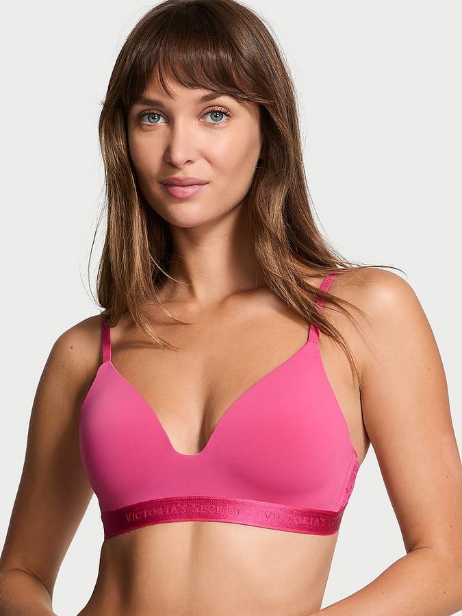 Lightly Lined Wireless Lace-Trim Bra image number 0