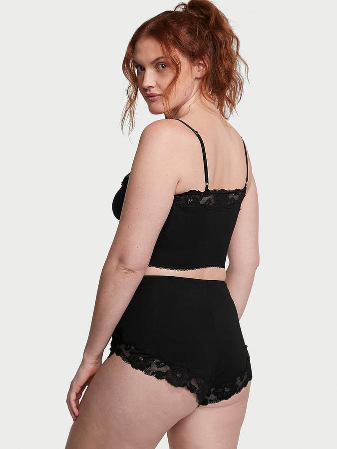 Modal & Lace Trim Straight-Neck Cami Set image number 1