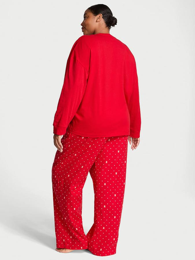 Flannel Long-Sleeve Tee-Jama Set image number 1