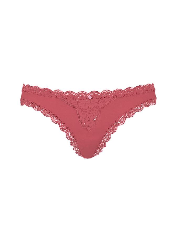 Lace-Trim Thong Panty image number 0