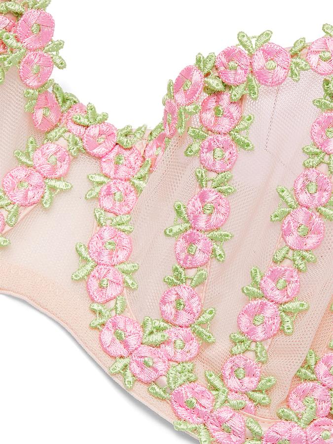 Wicked Caged Rosebud Embroidery Unlined Balconette Bra image number 4