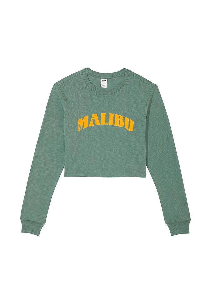 Premium Cotton Cropped Long-Sleeve T-Shirt image number 2
