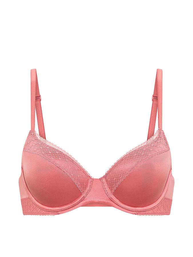 Lace-Trim Lightly Lined Demi Bra image number 2