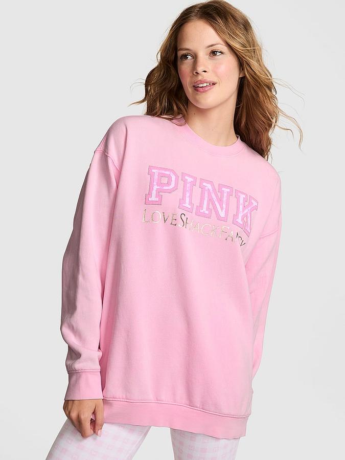 Pink PINK x LoveShackFancy Oversized Crew Sweatshirt PINK x LoveShackFancy Oversized Crew Sweatshirt
