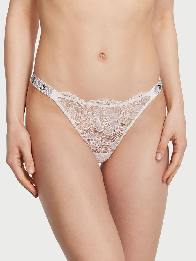 Shine Strap Lace Thong Panty image number 0