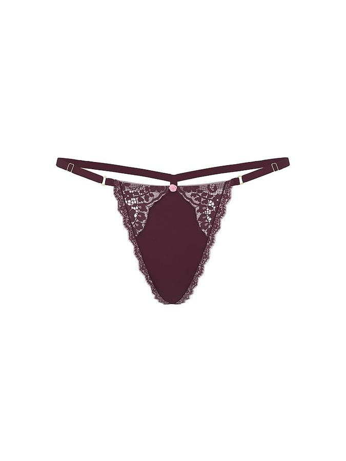 Lace-Trim Adjustable V-String Panty image number 2
