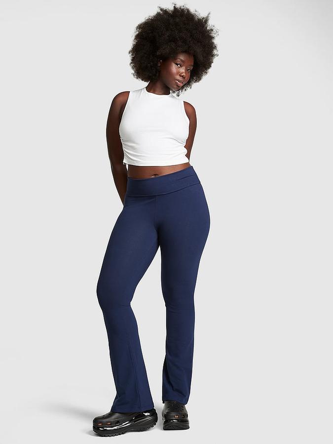 Cotton Foldover Flare Leggings image number 0