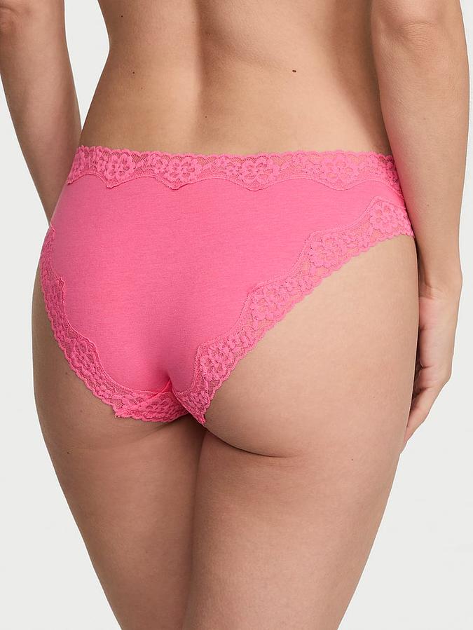 Cotton Lace-Waist Bikini Panty