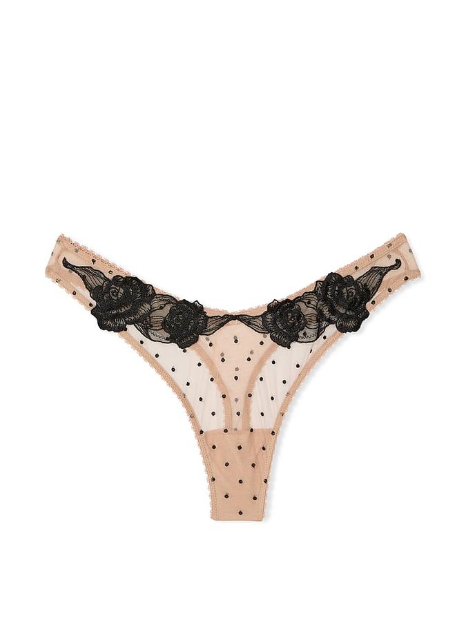 Sheer Rose High-Leg Thong Panty image number 0