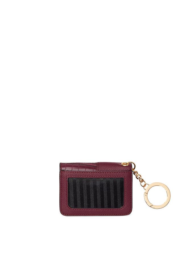 The Victoria Foldable Card Case Thin Woven Deep Mahogany image number 1