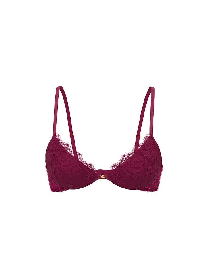 Rose Lace Lightly Lined Plunge Demi Bra