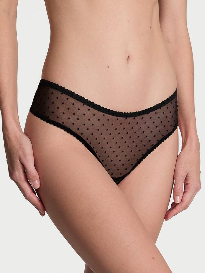 Jingle Bells Mesh Crotchless Cheeky Panty image number 0