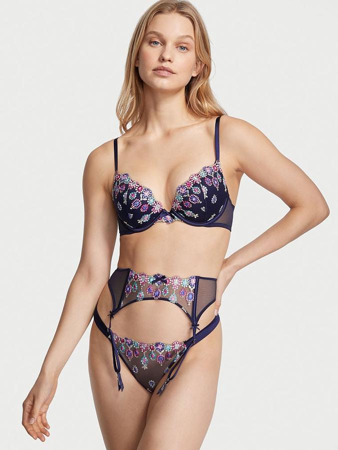 Bejeweled Embroidery Push-Up Bra image number 3