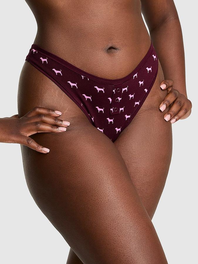 Cotton High-Leg Thong Panty image number 0