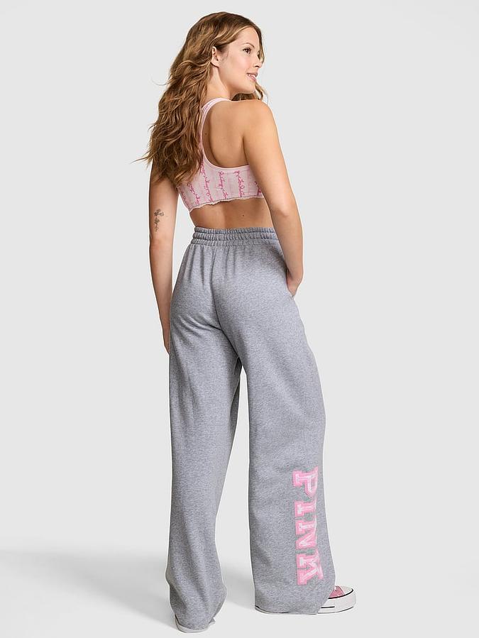 PINK x LoveShackFancy Wide-Leg Sweatpants image number 1